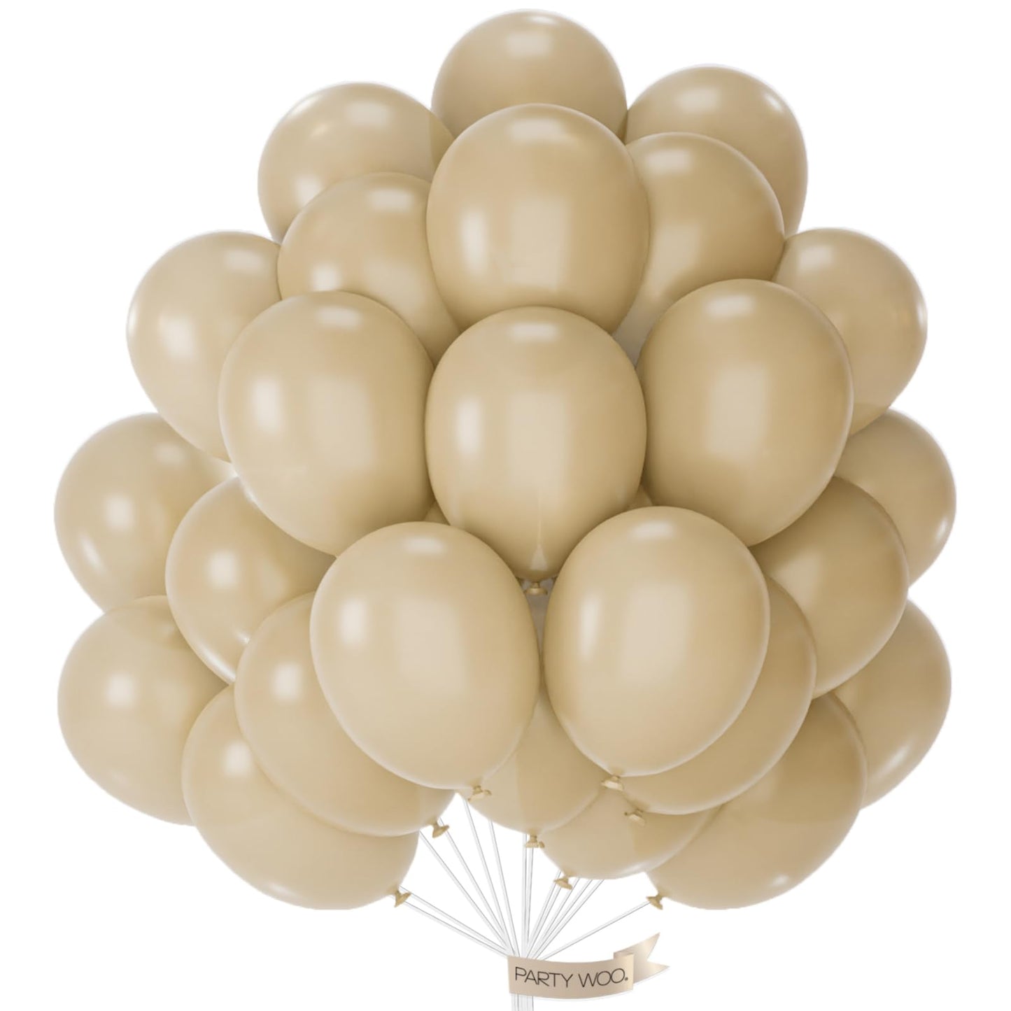 Partywoo White Sand Balloons, 50 Pcs 12 Inch Latte Brown Balloons, Boho Brown Balloons For Balloon Garland Balloon Arch As Party Decorations,Neutral Birthday Decorations, Brown-F56