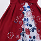 Cosplay Life Floral Dress for Girls and Young mature-themeds Fashion Flower Waistline Kids Party Festival Dress Ages 5-9 Years Old (RED  7YRS)
