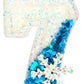 Snow Themed Birthday Candles, 7th Birthday Candle for Party Supplies, Winter Birthday Party Supplies, 2.76 inch Number 7 Cake To