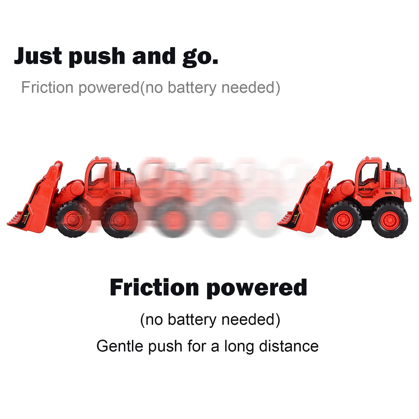 Beestech Construction Toys, Friction Powered Excavator Toy and Construction Loader Toy, Beach Sand Toys, Construction Truck Vehi