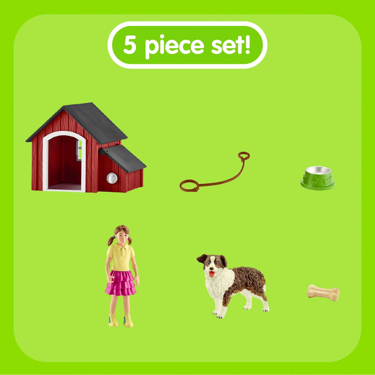 Schleich Farm World, Animal Toys For Kids, Dog Kennel With Dog Toy And Dog House 5-Piece Set, Ages 3+