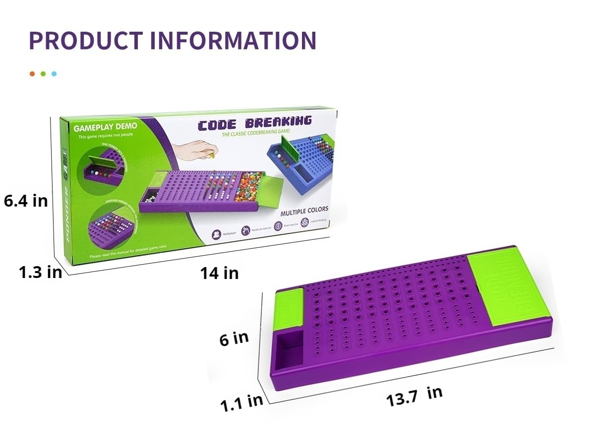 Jixin Xyzhi Code Breakers STEM Board Game - Purple, Plastic, 14x5.5x0.1 inches, Logic Development Toy for Ages 8+ and Adults