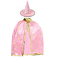 Zhzrche Halloween Costume Wizard Cape Witch Hat Cloak With Hat Children'S Role Play Party. (Pink)