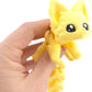 Cute Fox Desk Buddy, Articulated 3D Printed Fidget, 7.5 Inches, Authorized Seller (Pastel Yellow)