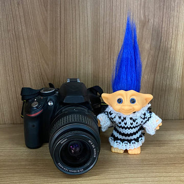 Lucky Troll Dolls,Cute Vintage Troll Dolls Chromatic Adorable For Collections, School Project, Arts And Crafts, Party Favors With Wool Clothes. (White+Black)