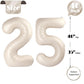 25 Balloon Number, Cream White Number 25Th Birthday Balloons 40 Inch, 25 Or 52 Years Old Cream White Birthday Decorations For Me