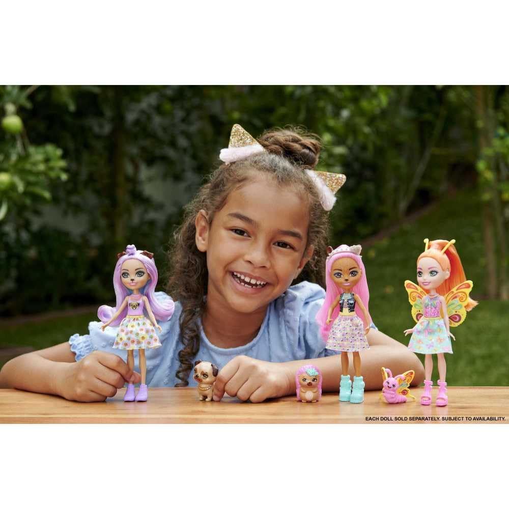 Enchantimals Dolls, City Tails Hensley Hedgehog Doll And Spiney Friend Figure, Small Doll With Removable Skirt And Accessories, Gifts For Kids, Hkn13