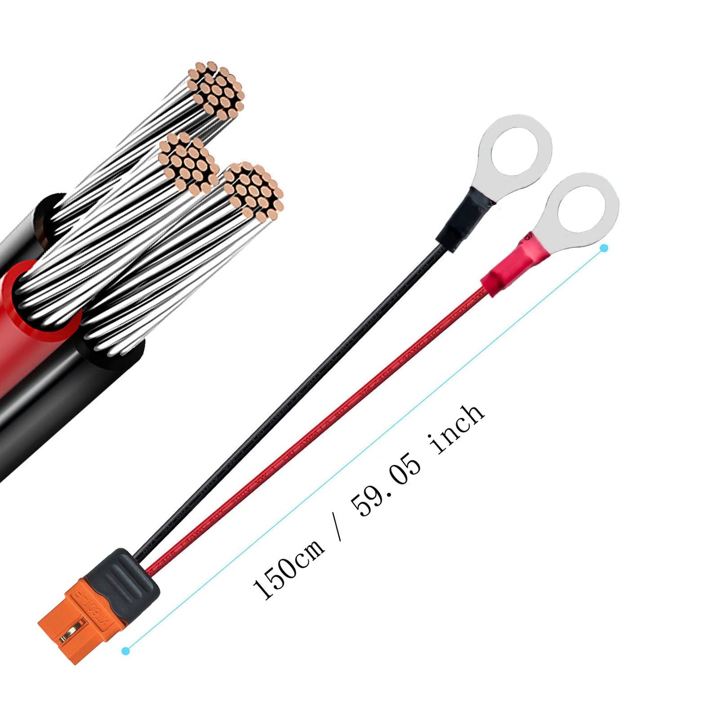 ZkeeShop XT60i to O Ring Terminal Cable