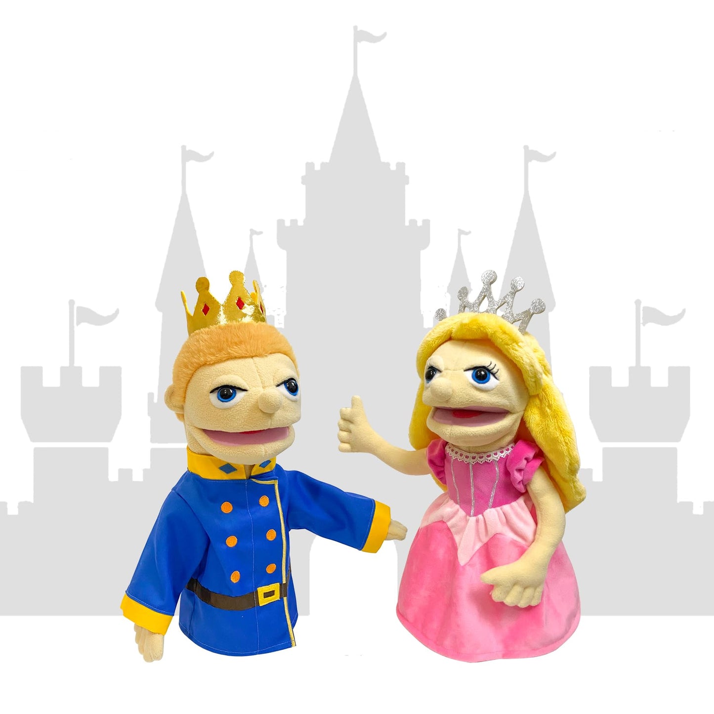 Okegztoa 16'' Puppets Entriloquist Puppet,Hand Puppets For Kids Plush Prince Puppets For Adults With Removable Mouth Puppet For