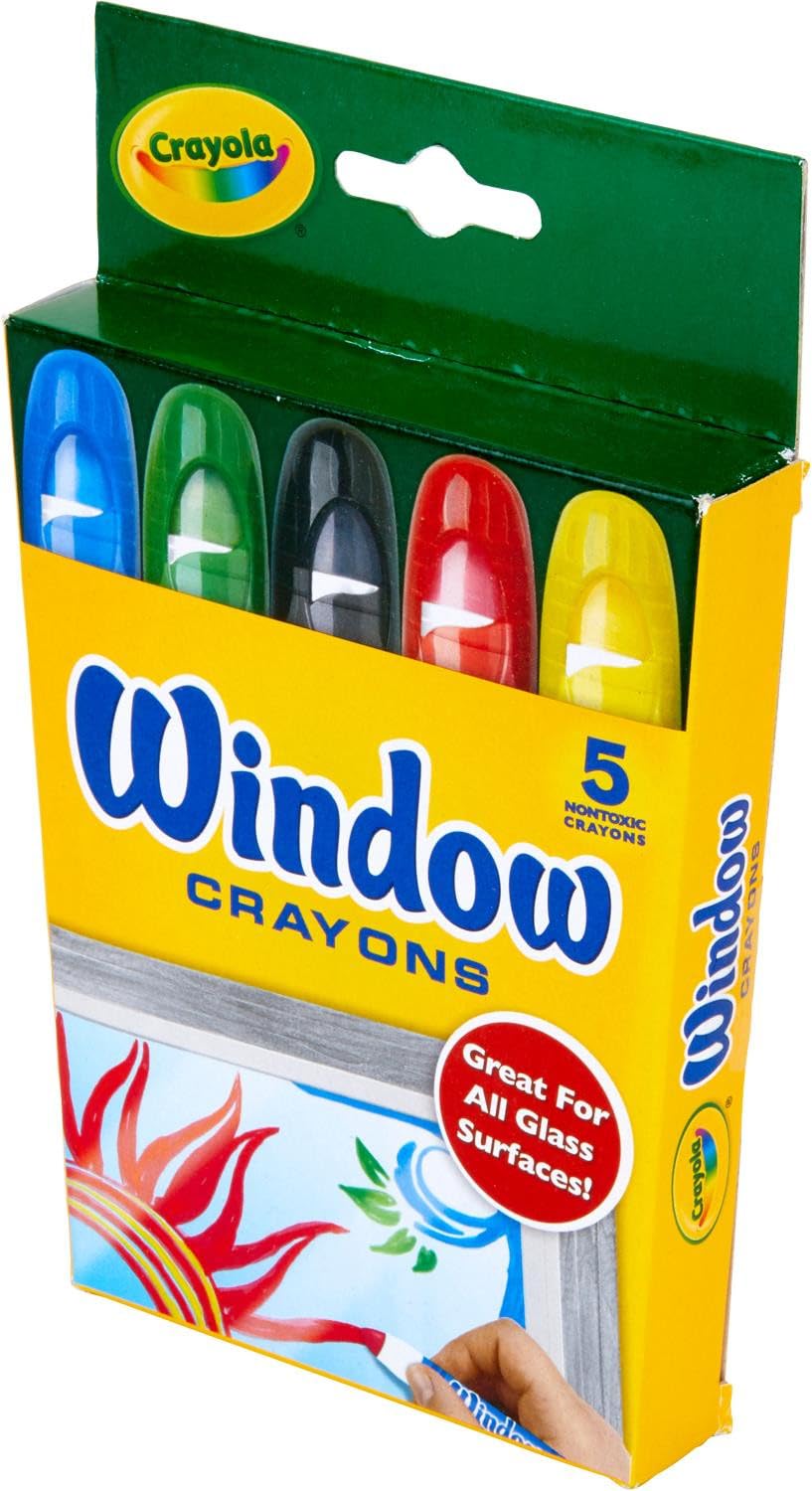 Crayola Washable Window Crayons, Assorted 5 count