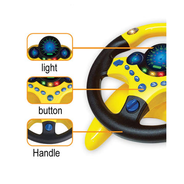 Kids Electric Early Education Simulation Steering Wheel Toy Multifunctional High Simulation Car Driving Toy With Music And Light Pretend Driving Toy For Boys And Girls