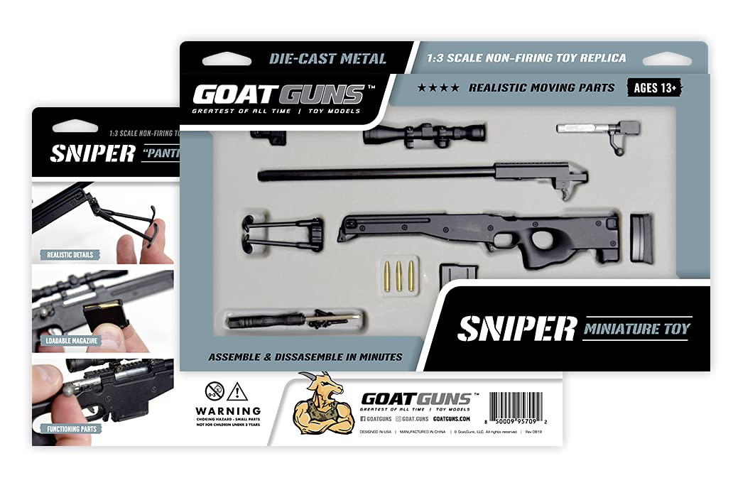 Goatguns Miniature Sniper Model Black | 1:3 Scale Die Cast Metal Build Kit…