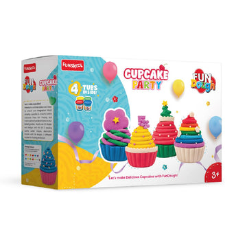 Fundough Funskool Cupcake Party, Play Set for Kid, 5 Colorful Tubs of 50g Each (250g Total), Learning, Fun & Engaging Activity, 