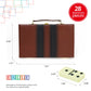 ERLLE Premium Double 6 Dominoes Set - Classic Tiles, Leather Case, Travel-Friendly, Multicolor, Model D6D-LeatherPro