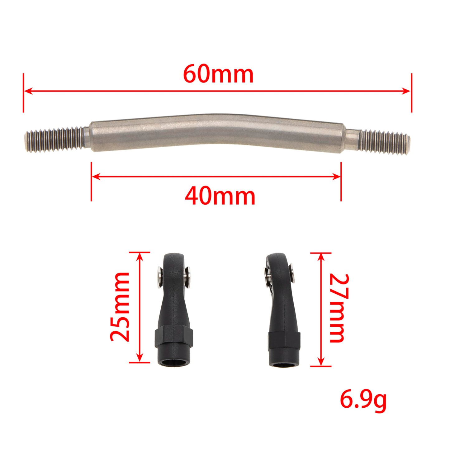 MEUS RACING 1/10 Links Titanium Chassis Links Kit for Traxxas TRX4 Axial SCX10 Tamiya CCO1 Redcat Gen8 1/10 RC Crawler (60mm)