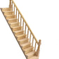 Miniature Stairs 1:12 Scale Dollhouse Furniture Wooden Handrail Diy Unpainted Staircase Dollhouse Accessories Pre-Assembled Steps Model (Right-Handrail)