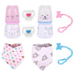 Babeside Baby Doll Bottles Set With Baby Doll Bibs Doll Pacifiers And Pacifier Clips Chain, Cute Baby Doll Feeding Set For Rebor