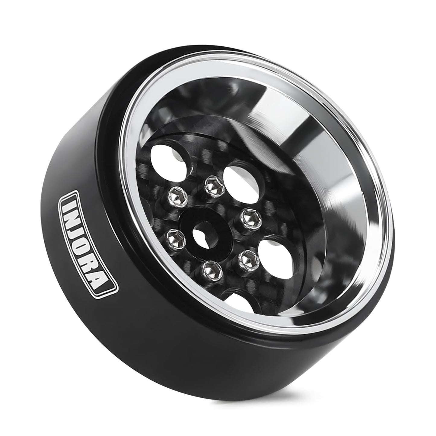 Injora Moduwheel 1.3 Beadlock Negative Offset Wheels With 6-Hole, Replaceable Carbon Fiber Modular, For 1/18 1/24 Rc Crawler (Si