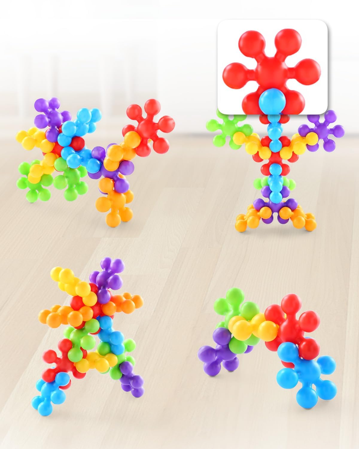 MKY 12 Pcs Star Links Interlocking Building Blocks | Learning & Educational Toys for 6 Months+ Babies & Kids | Colorful Construc