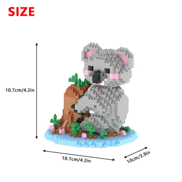 Larcele Animal Series Micro Building Blocks Animal Set, Diy Mini 3D Building Toy Bricks,1000 Pieces Kljm-07 (Koala)