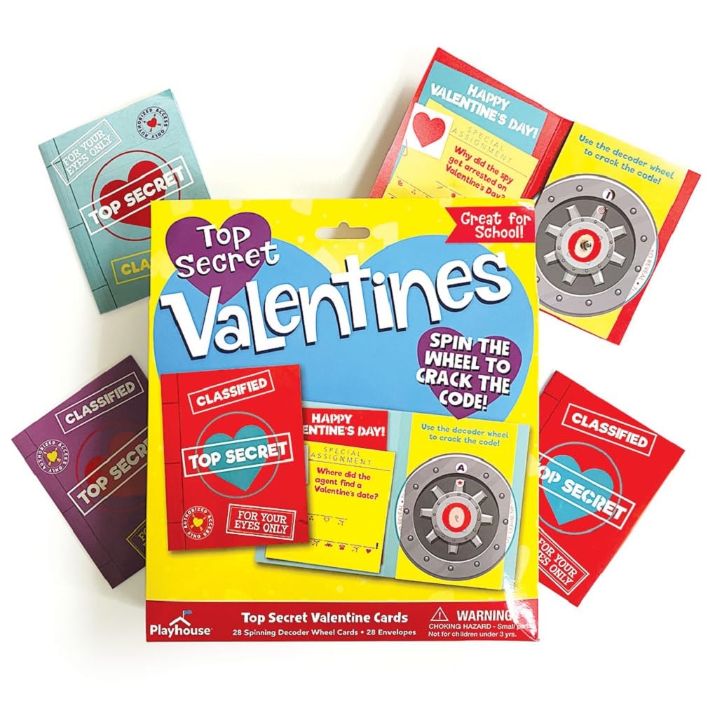 Playhouse Top Secret Message Decoder 28 Card Super Valentine Exchange Pack for Kids