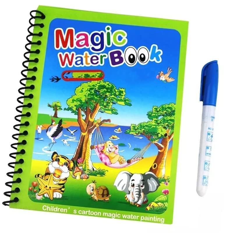 AATMDAY Childrens Magic Water Coloring Book with A Magic Pen Fun and Learn Cartoon Educational Drawing Pad Magic Water Quick Dr