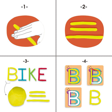 Dough Preschool Education Recognition Fundamental Starter Set, Alphabet Shape and Learn Letters and Language, 3 Years and Up wit