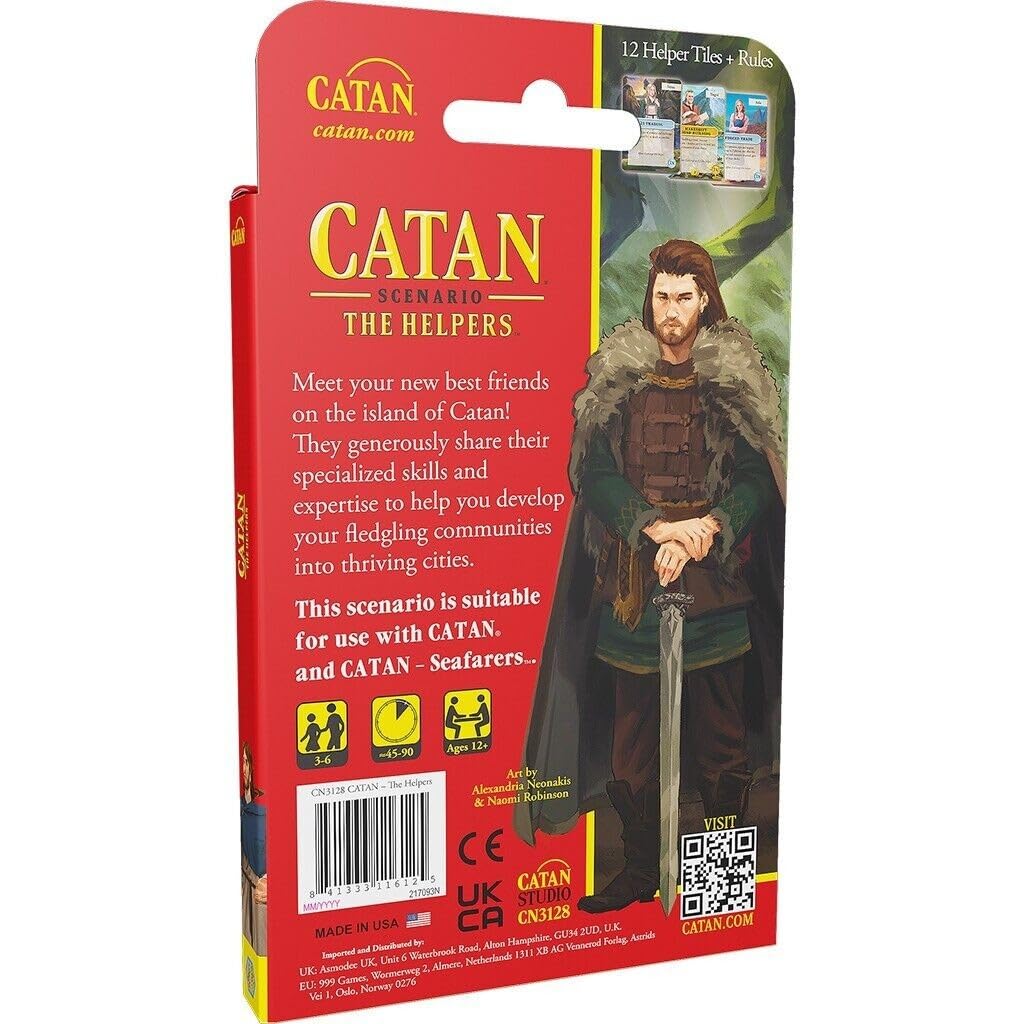 CATAN The Helpers Scenario Expansion - New Characters & Abilities, Cardboard, 3-6 Players, 45-90 Min Playtime, Model CN3128, Multicolor