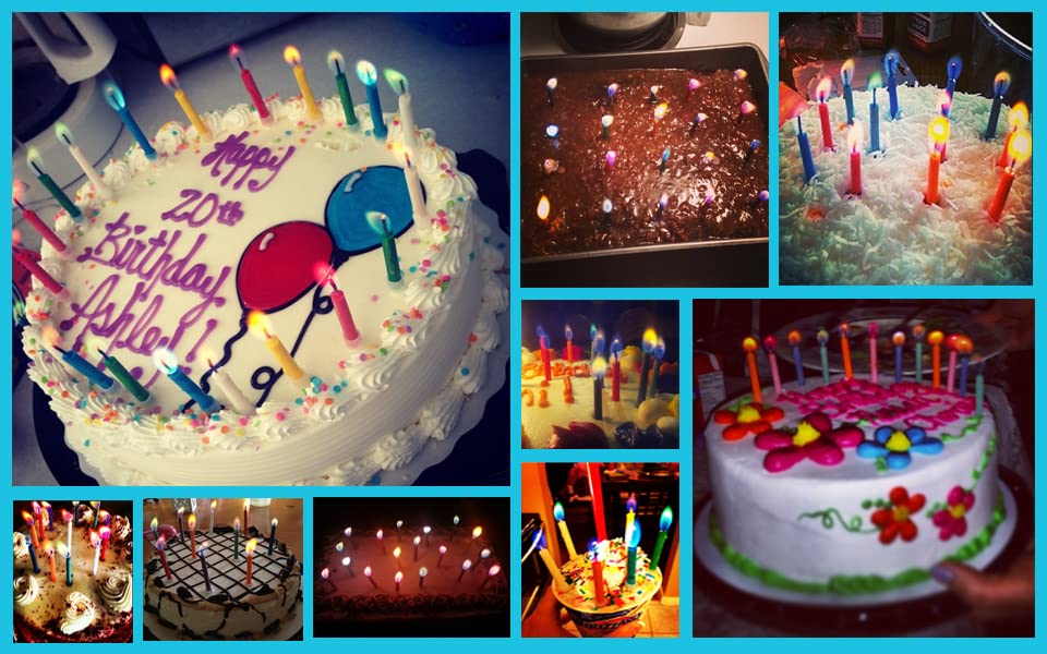 Colorflame Multicolor Birthday Candles (12 Pack) - Unscented Wax Holders for Celebrations