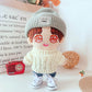 Niannyyhouse Doll Clothes Suit 7.8In/20Cm Plush Doll Clothes Hat + Sweater + Shorts 3-Piece Set Doll Dressup Square Face Hat Denim Shorts White Sweater (Black)