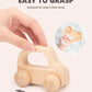 Wooden Baby Cars Toys, 2 Pcs Wooden Cars For Toddlers 1-3, Montessori Toys For Babies 0-6-12 Months, Boy Nursery Neutral Nursery