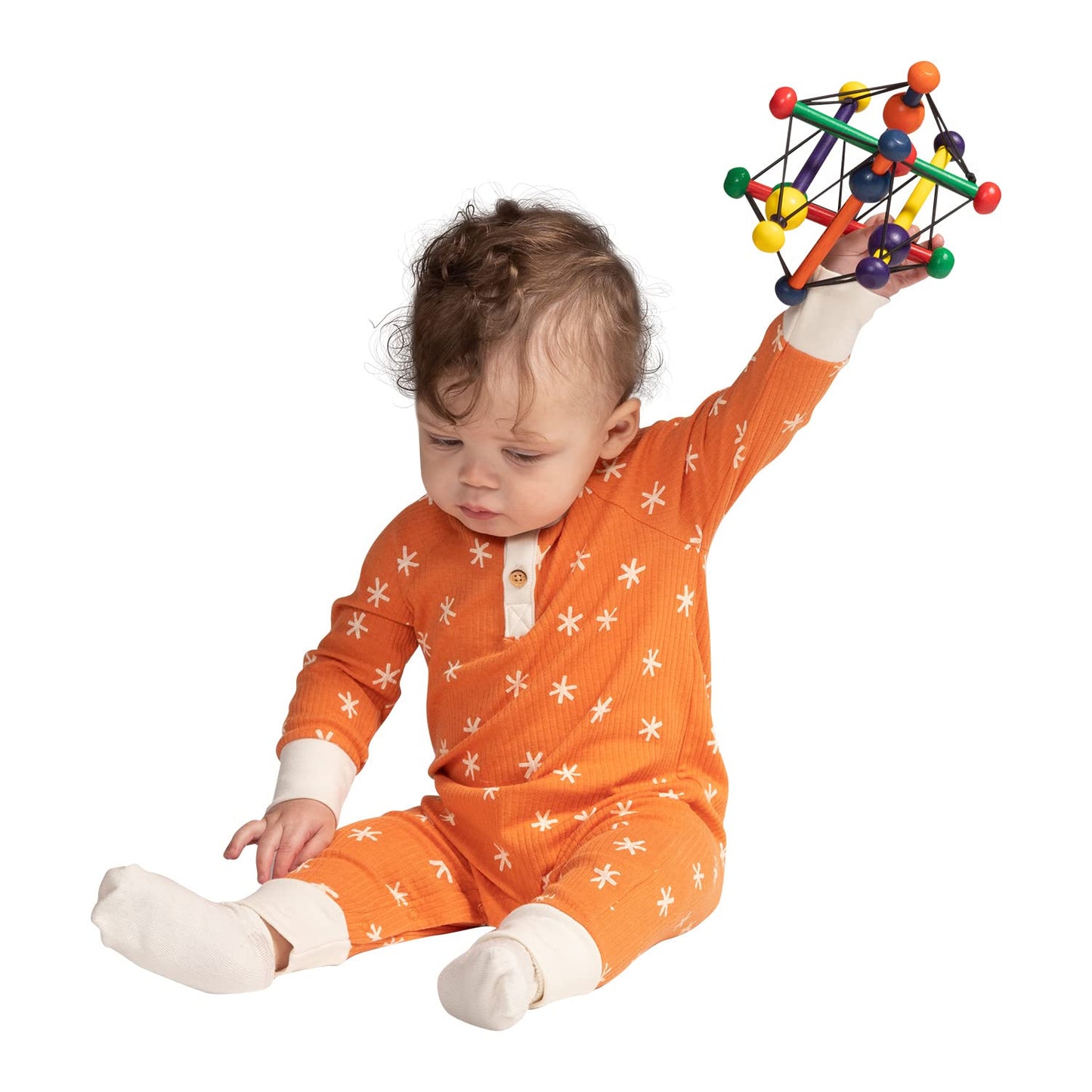 ボーネルンド Manhattan Toy Skwish Classic - Multicolor Wooden Rattle, Medium Size, Model 200980