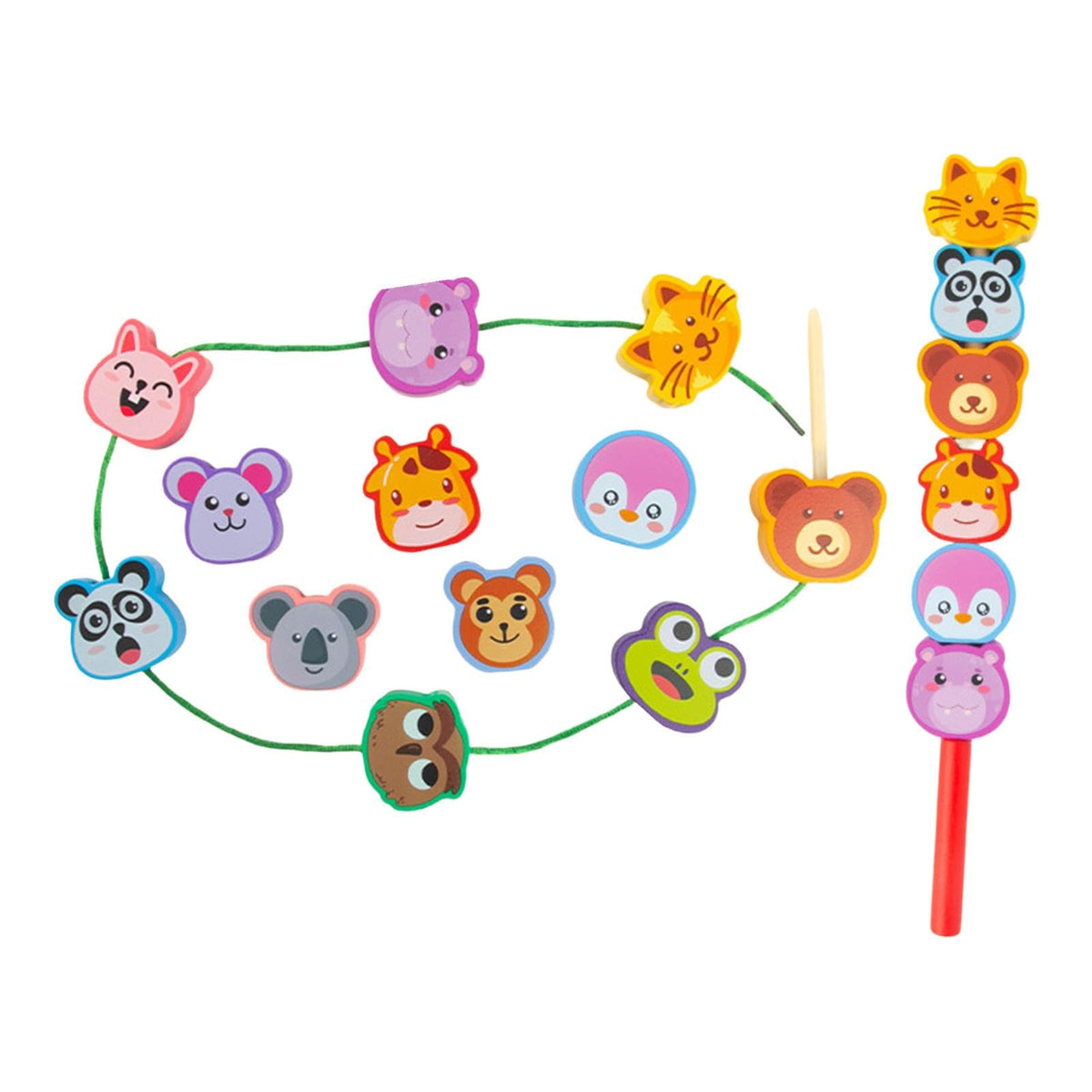 JAZZY PEARLS Wooden Lacing Beads for Toddler Stringing Sorting Development Shape Matching Animals|Toys & Hobbies | Educational |