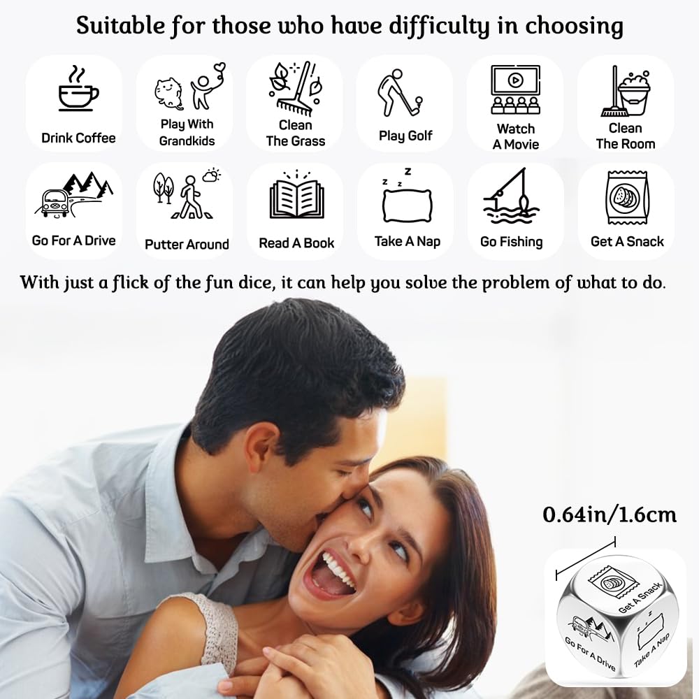 Valentines Day Gifts for Him Galentines Day Gifts for Her 2PCS Decision Dice Retirement Gift for Woman Retirement Gifts for Men