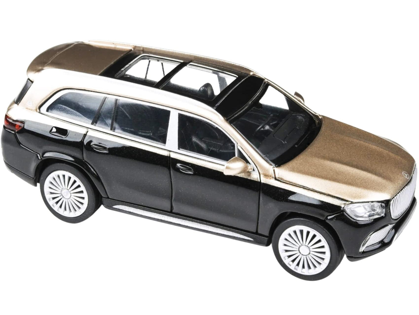 Paragon Models MB Maybach GLS 600 with Sunroof Kalahari Gold and Obsidian Black Metallic 1/64 Diecast Model Car by Paragon PA-55