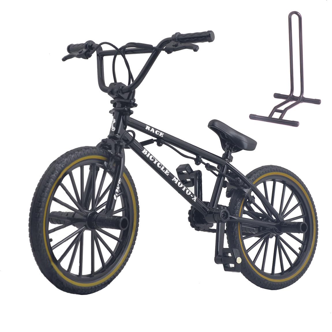 Ailejia Mini Metal Finger Bike Extreme Sports Bmx Finger Bicycle Toys Game Set For Kids And Adults, Metal Bike Model Collections Decoration (Bmx Black)
