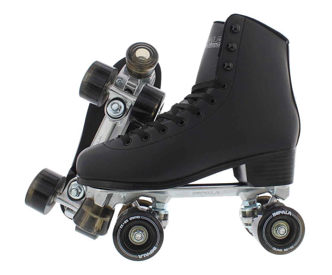 Impala Rollerskates Impala Quad Skate (Big Kid/Adult) Black 2 (9-10 Years) M