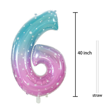 Gifloon Number 6 Balloon, 6Th Birthday Foil Balloons, Large Number Balloons 40 Inch
