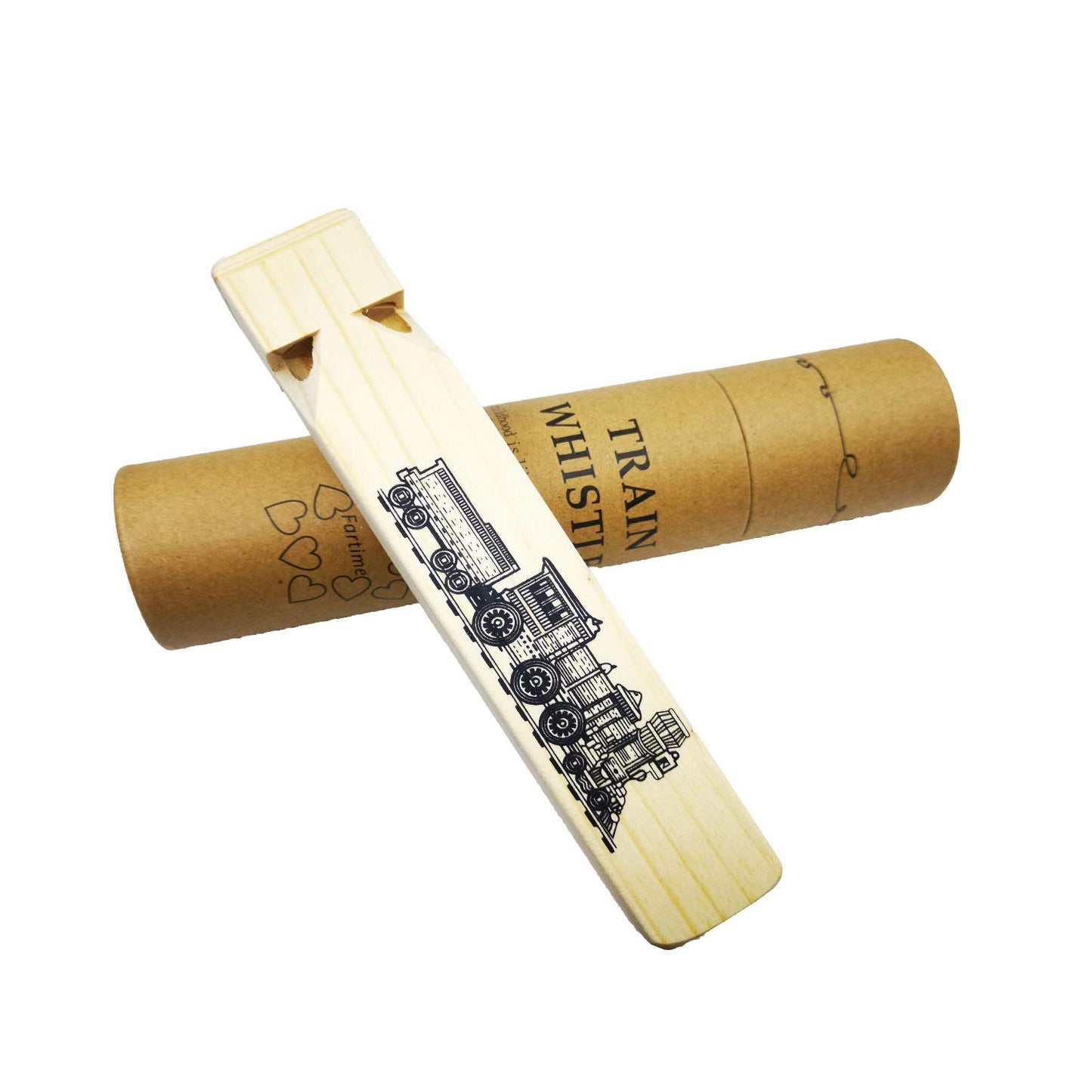 Fartime Wooden Train Whistle With A Beautiful Gift Box, 4 Tone Toddlers Educational Party Favors Toy Gift with Blast Chart for K