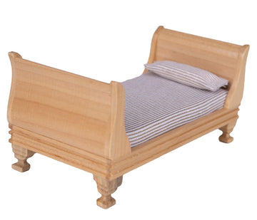 Neakomuki Dollhouse Furniture Accessories Mini Wooden Bedroom Furniture Wood Miniature Bed Pillow for Dollhouse Decoration (Blan