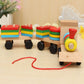 Afiraa ChildrenS Wooden Building Block Train Toy Shape Sorter And Stacking Game For Toddlers Montessori Benefit Intellectual Pr