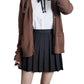 Women`S School High Waist A Line Pleated Plus Size Short Cos Skirts(3Xl,Black)