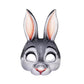 Hosfairy 1Pcs Halloween Animal Mask Half Face Rabbit Ear Mask for Halloween Easter Costume Party Cosplay Props (Grey)