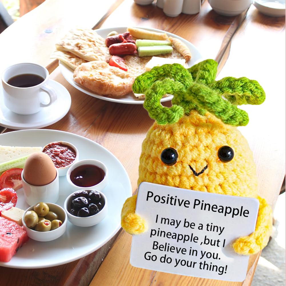 Avgiedy Funny Gifts, Emotional Support Pineapple, Handmade Crochet Pineapple Knitted Doll Gifts For Women, Boys, Girls.