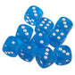Yiotfandoll 10PCS Polyhedral Dice D6 Dice 16mm Acrylic Dice Game Dice for RPG MTG DND Dice Table Games (Transparent Blue)