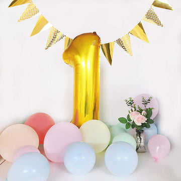 Toniful 40 Inch Gold Large Numbers Balloons0-9,Number 8 Digital Helium Balloons,Foil Mylar Big Number Balloons For Birthday Part