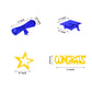 Penta Angel 3Pack 2022 Graduation Table Confetti Gold Blue Silver Black Congrats Grad Diploma Hat Star Confetti for Graduate Par