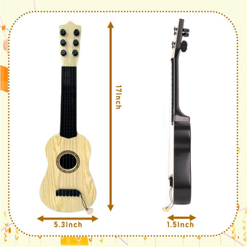 Kids Toy Guitar 6 String,17 Inch Mini Baby Guitar With Pick,Musical Instrument Educational Toy For Toddlers Beginner,Preschooler
