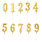 Chanseen 10Pcs Gold Number Candles 0 1 2 3 4 5 6 7 8 9 Birthday Candles for Cake Decorations Party Wedding Anniversary Celebrati