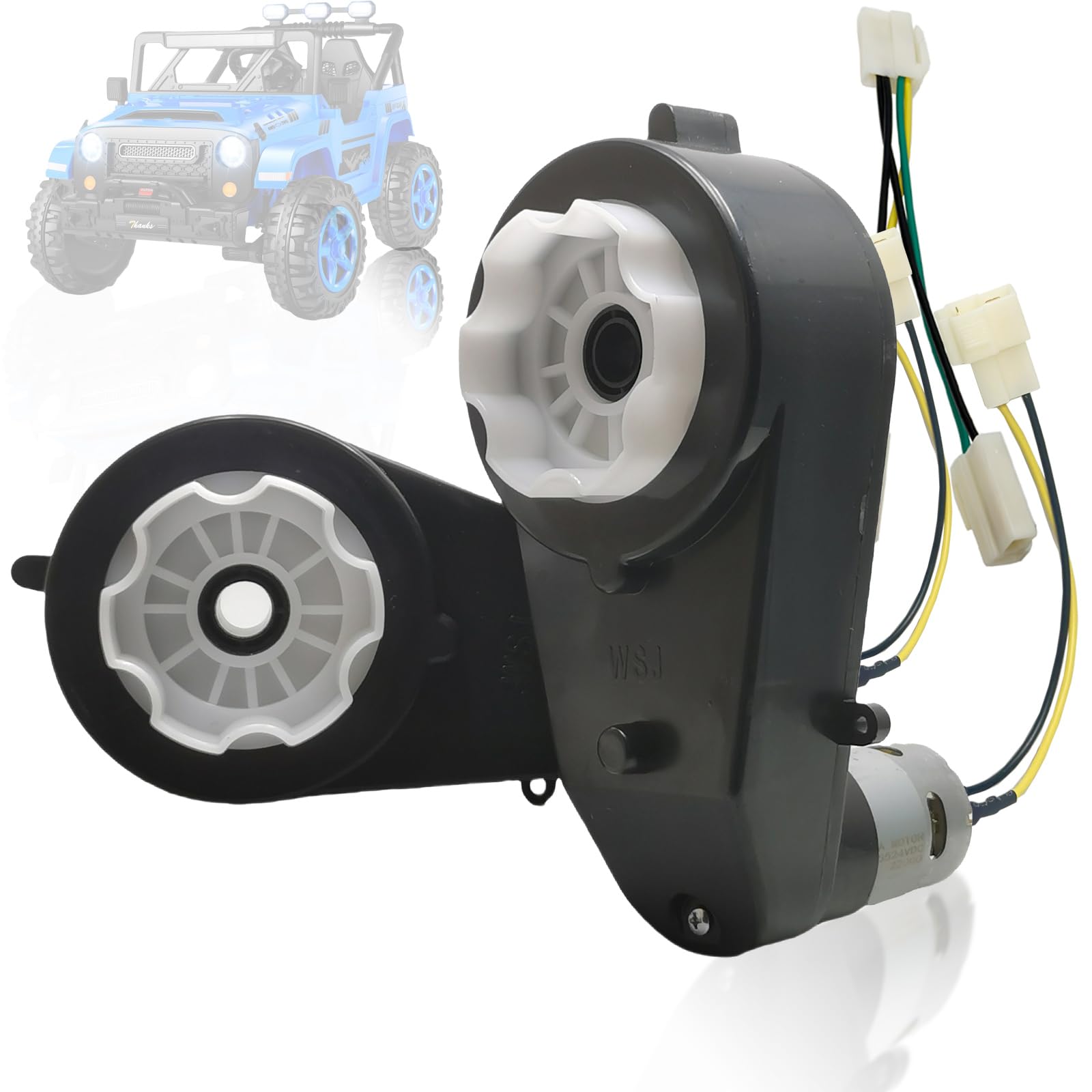 2 Pcs RS555 24V Gearbox for Ride On Toy Cars,Motorcycles Power Wheels Motor Upgrade 24 Volt High Speed 555 Drive Engine with Mot